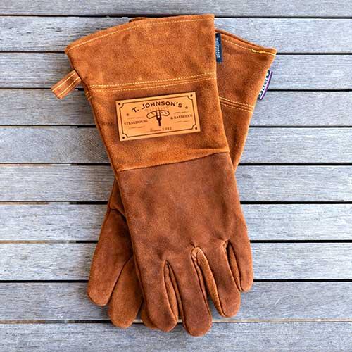 Personalized Leather BBQ Grilling Gloves - Etched